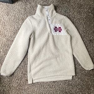 mississippi state quarter button up sweatshirt